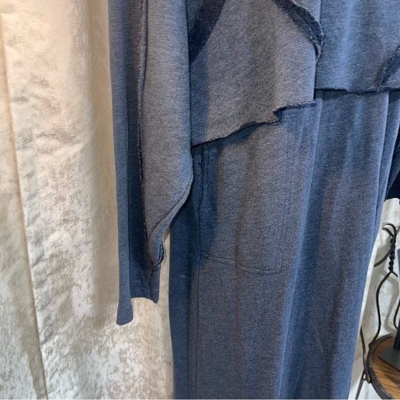 Blue Long Sleeve Raglan Crew Neck Dress 2pc - Picture 4 of 9